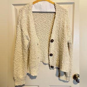 cream colored mid cropped cardigan